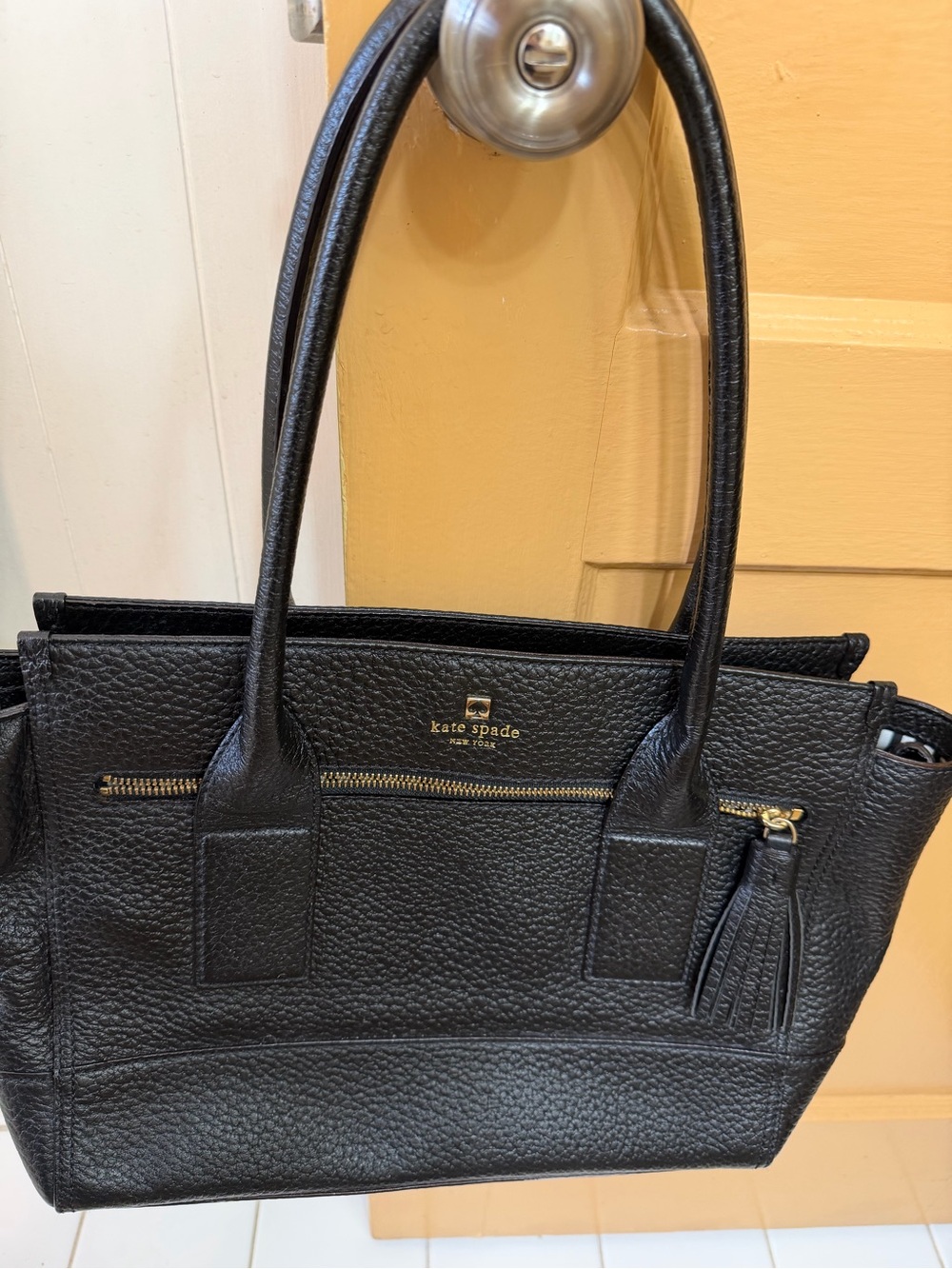 Kate Spade Satchel, black pebble leather